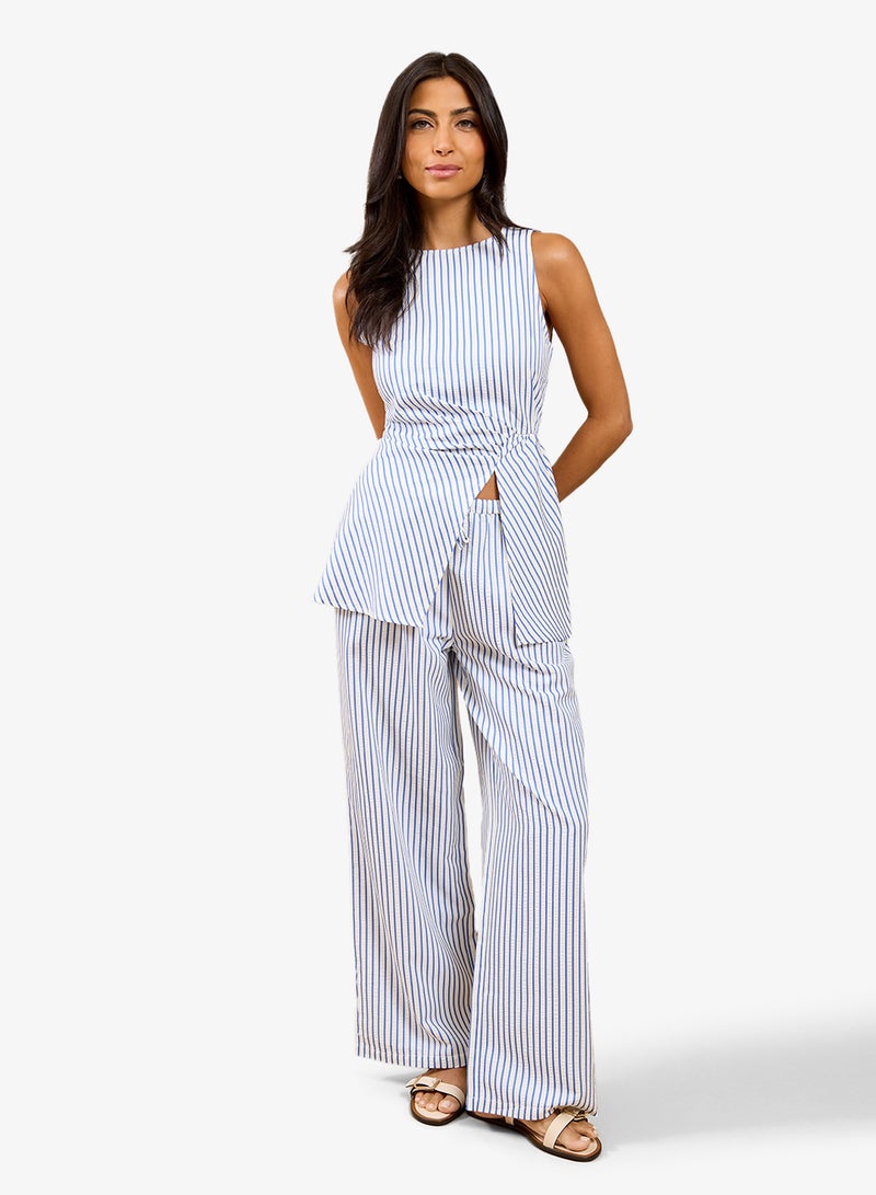 Little Mistress Blue Stripe Trouser - Image 4
